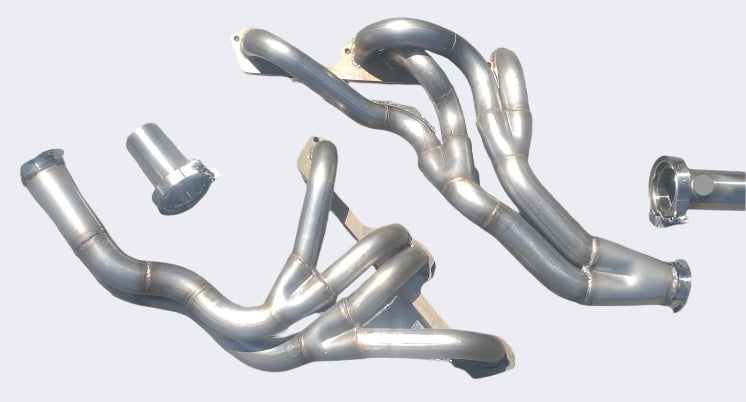 Header Body Shell Small Block A, B, and E Body Tri-Y Under Chassis Headers - 304 Stainle ...
